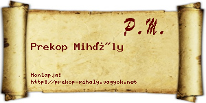 Prekop Mihály névjegykártya