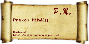 Prekop Mihály névjegykártya