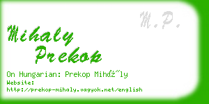 mihaly prekop business card